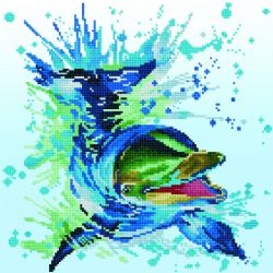 DIAMOND DOTZ - FLIPPER LE  DAUPHIN - DIAMOND PAINTING - PEINTURE À DIAMANT